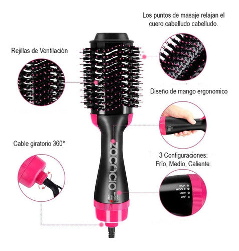 Cepillo 3 en 1 One Step Secador, Plancha y Rizadora 🌟 VOLUMINIZADOR - imagen 6