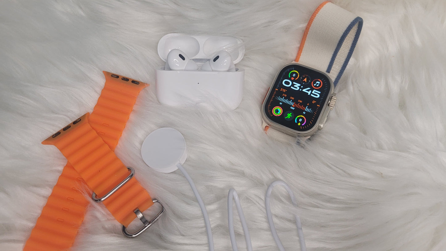 Smartwatch Ultra 2 + AirPods Pro 2 + 2 Pulsos ***