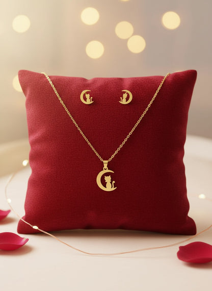 Set Collar y Aretes de Gato