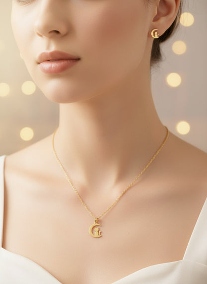 Set Collar y Aretes de Gato