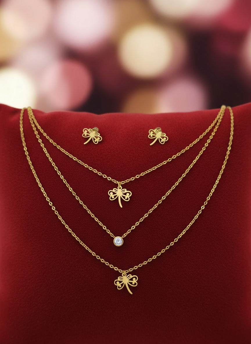 Set Collar y Aretes Libelula