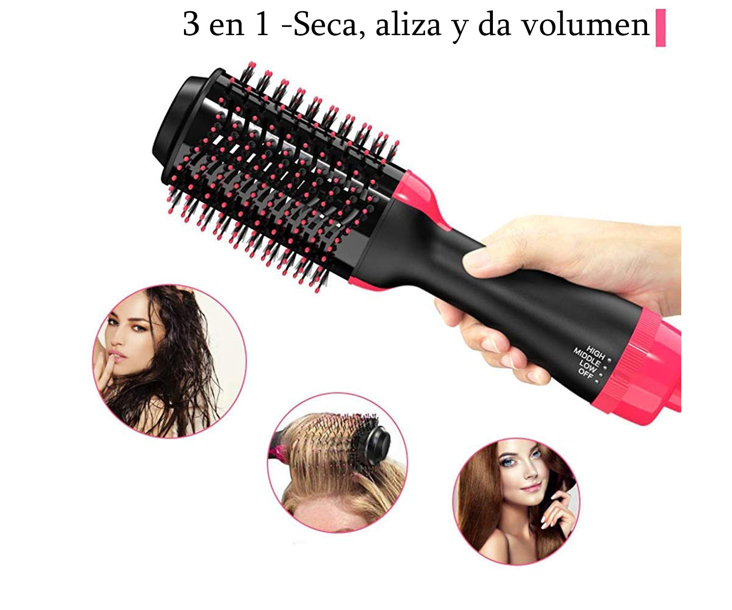 Cepillo 3 en 1 One Step Secador, Plancha y Rizadora 🌟 VOLUMINIZADOR - imagen 4