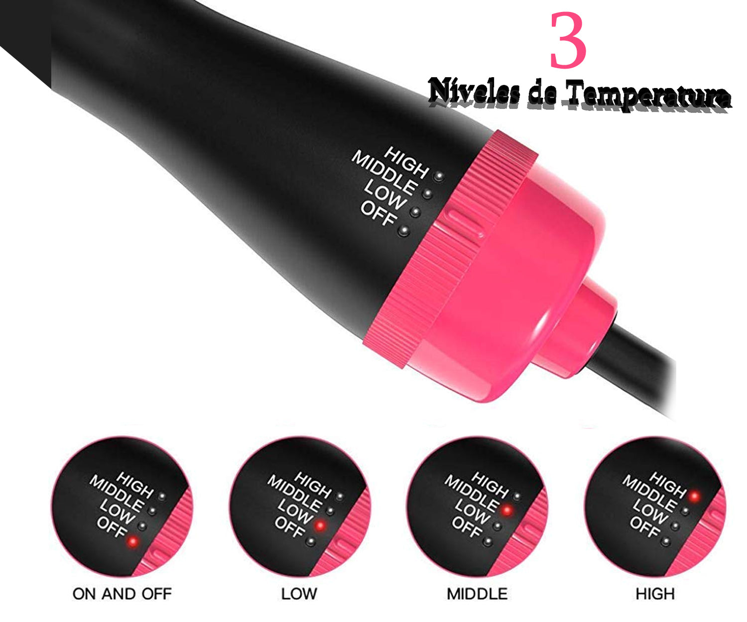 Cepillo 3 en 1 One Step Secador, Plancha y Rizadora 🌟 VOLUMINIZADOR - imagen 5