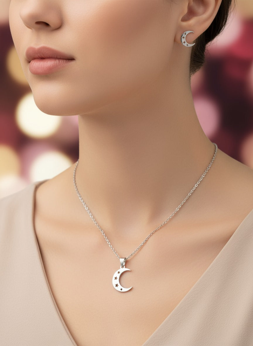 Set Collar y Aretes de Luna - imagen 3