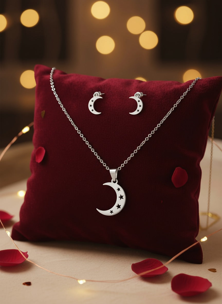 Set Collar y Aretes de Luna - imagen 1